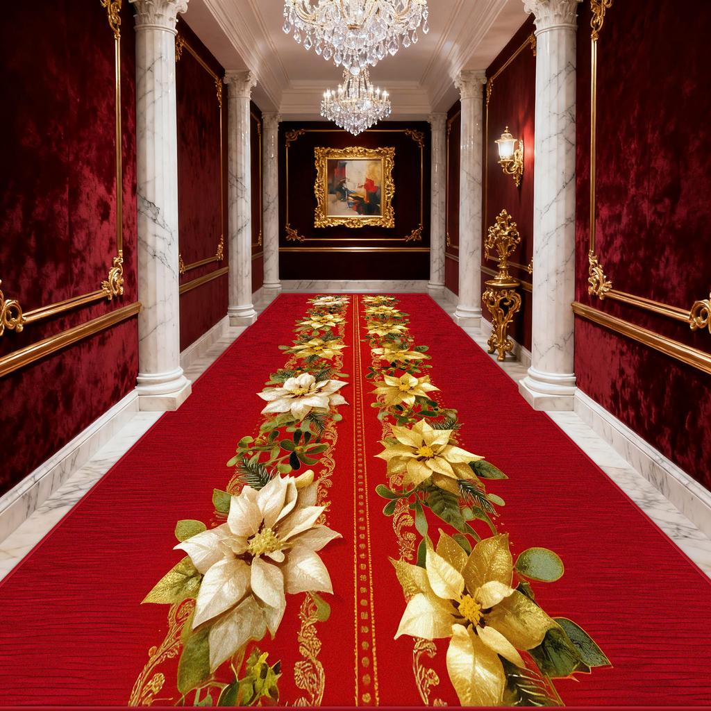 Hallway Carpet Golden Flower Red Hall Carpet Path To Floor in The Corridor Runner Rug Doorway Kitchen Aisle Mat Size