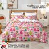 3pcs/set Christmas Reindeer Snowman Bedding Set Includes 1 Duvet Cover And 2 Pillowcases Soft And Skin-Friendly