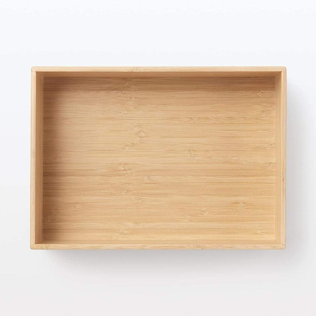 MUJI Stackable Bamboo Storage Box Half Small - 26 X 18.5 X 8.5cm, Japan