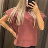 Pevný stojatý golier Pletená vesta s krátkym rukávom Office Lady All Match Fashion Vesta Košeľa Voľné Elegantné rovné topy