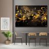 2D Luxury Music Art Backdrop, Black and Gold Notes with Sparkles for Wall Decor