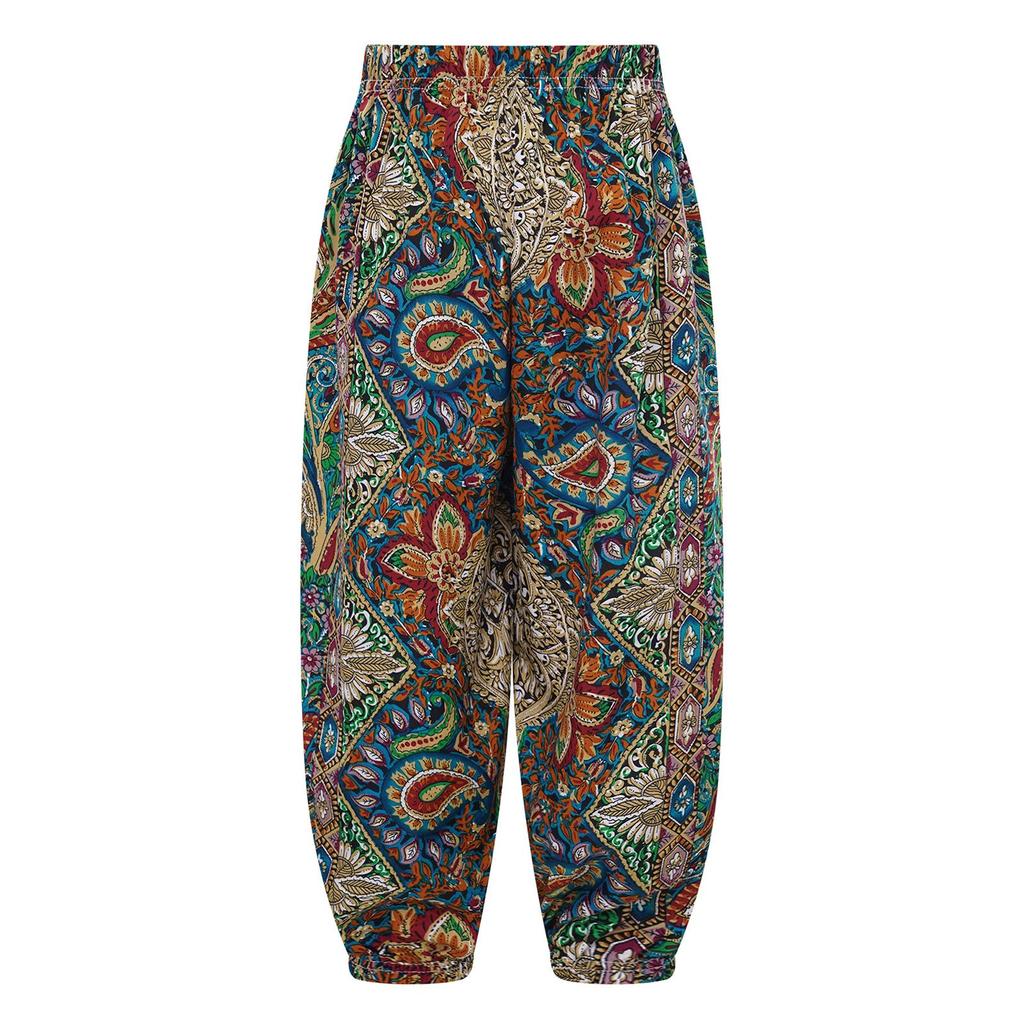 Chlapecké Dívčí Módní Bloomery Lehké Kalhoty s Elastickým Pasem Barevné Kalhoty s Potiskem Dovolená Cestování Pláž Domácí Nošení