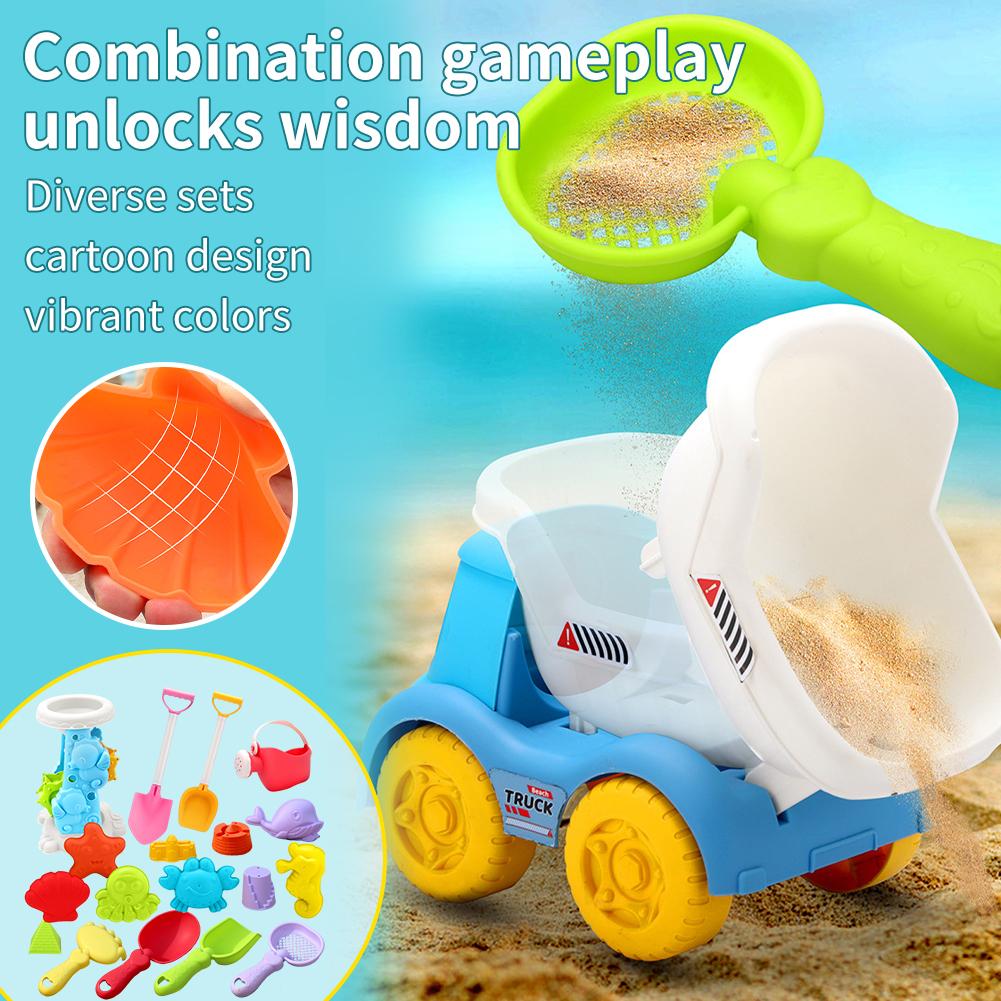 1Set Beach Toys Set Kids Sandbox Kit Summer Outdoor Play Sand Water Game Toy With Truck Watering Can Shovel Mold For Gift