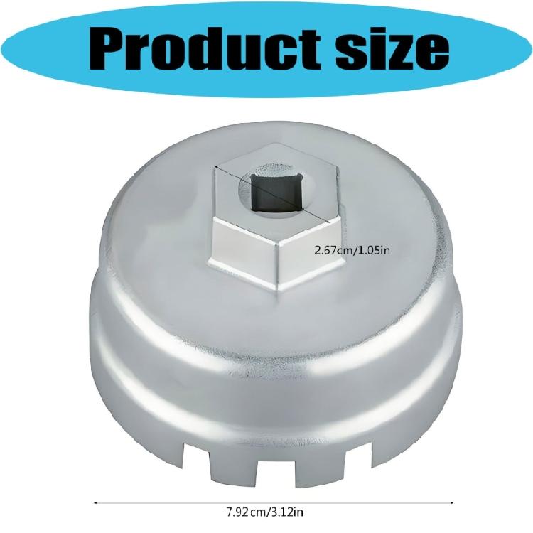Oil Filter Cap Removal Tool for Routine Service Tasks with Drive Top for Garage Vehicle Care and DIY Change Work Support