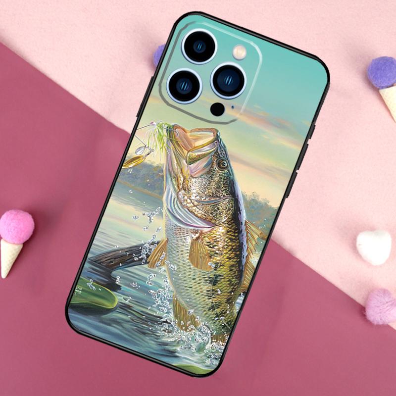 Bass Fishing Phone Case For iPhone 17 Pro Max 17 Air 16E 13 12 Mini 15 14 Plus 11 16 Pro Max Back Cover