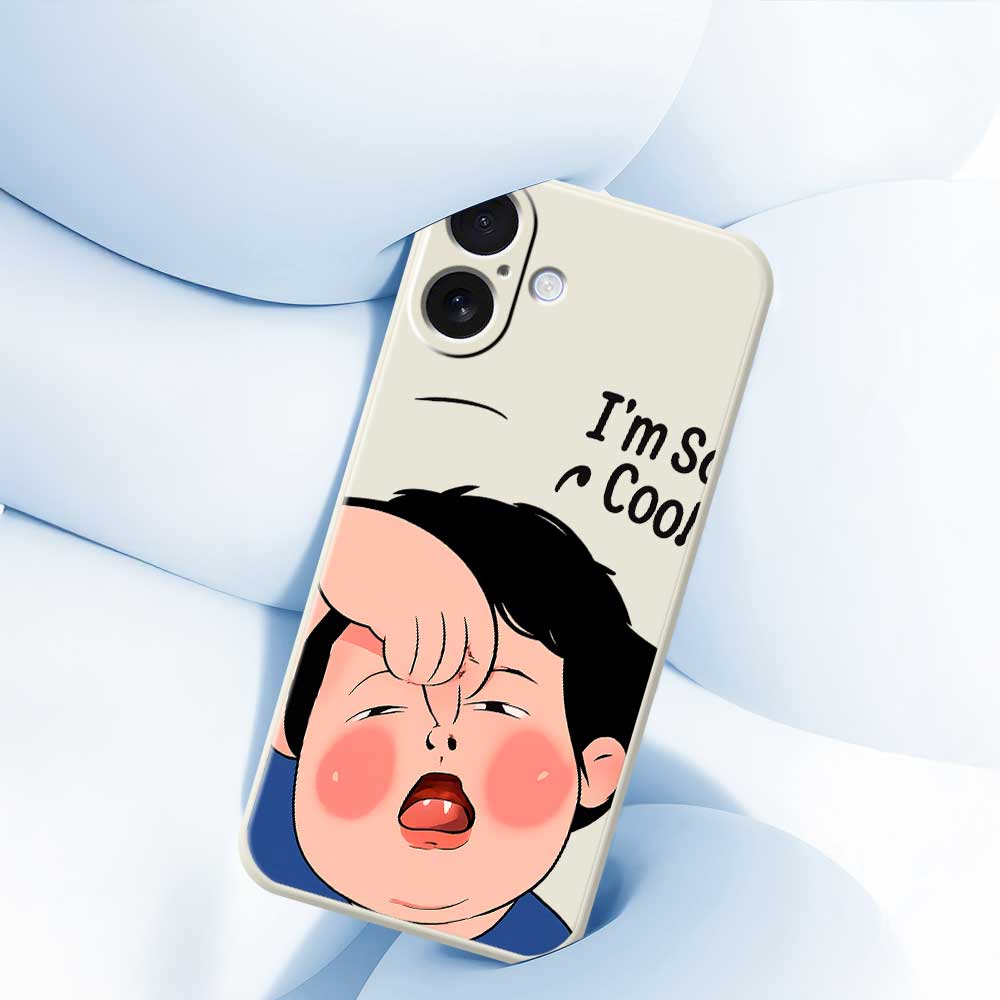 For iPhone 17 Case Make Faces Kid Pattern Printing Straight Edge TPU Phone Back Cover