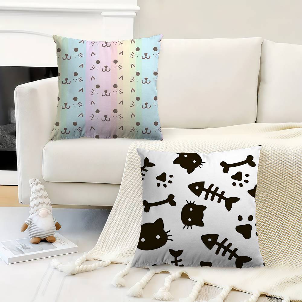 Cool Black Cat GATOS Prints Personalized Pillow Dust Cover Bedroom Kids Party Decoration Pillowcase Birthday Children Gift