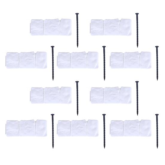 Imitation Stone Garden Fence Garden Landscaping Edging Border Panel Decorative Plastic Retaining Border with Stake for Flower Bed Path Lawn Outdoor
