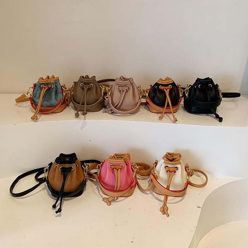 Mini Geometric Playful Bucket Bag For Children Trendy Handbag For Daily Adventures