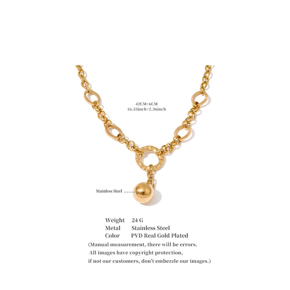 Eetit High Quality Stainless Steel Chain Round Ball Pendant Necklace Gold & Platinum PVD Plated Waterproof Distinctive Jewelry