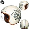 Vintage Style 3/4 Open Face Motorcycle Helmet Men Women DOT Approved Safety Headgear With Visor Matte Black Pearl White