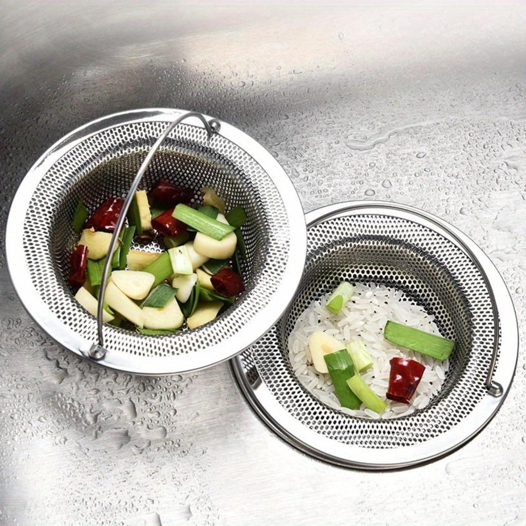 Stainless Steel Sink Filter with Handle - Rust Proof and Anti Clogging Mesh Filter, Suitable for Kitchen and Bathroom Sinks