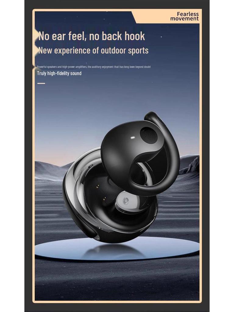 T2 Coconut Ball Ear-hook Bluetooth Earphones: Open Design, Long Battery Life, Noise Cancelling, High-Quality Sound for Sports.
