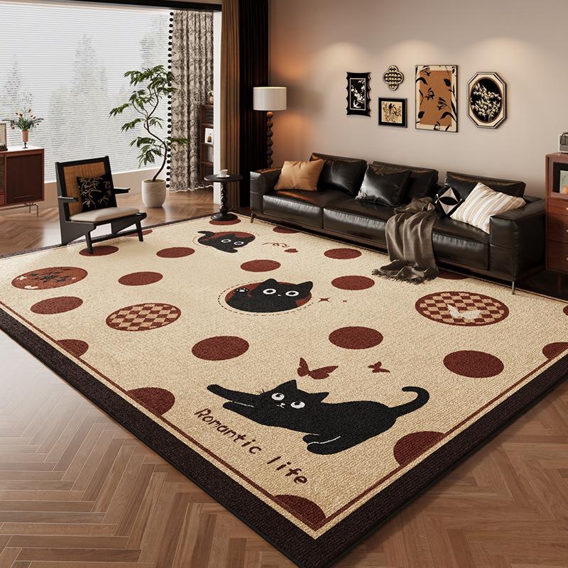 

Retro High-end Living Room Carpet Bohemian Style Fashionable Bedroom Rug Large Area Light Luxury Art Sofa Coffee Table Mat Tapis 60x90cm