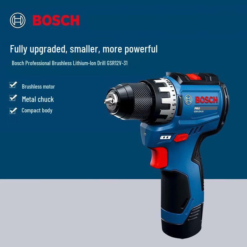 Bosch 12V Cordless Drill GSR12V-31 CN plug (adapter included)