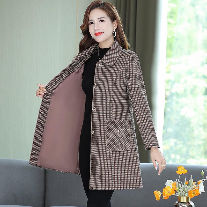 Mid-Length Autumn & Winter Trench Coat for Middle-Aged Women - Stylish and Thick for 40s & 50s