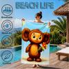 1PC Cheburashka Beach Towel for Adults/Family ,Beach Towel, Ultra Absorbent Quick-Drying Pool Towels for Travel, Swimming, Camping Gift