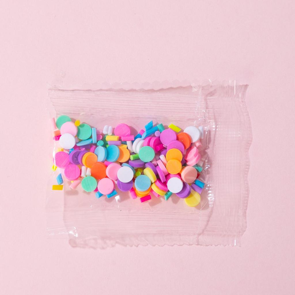 Polymer Clay Macaron Beads and Pearl Sugar Granules for DIY Slime, Epoxy, and Crafts