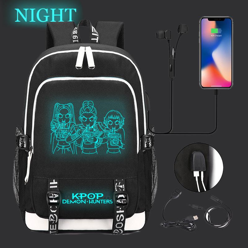 Witch Hunters Peripheral Casual Luminous Backpack Multifunctional with USB School Bag Large Capacity