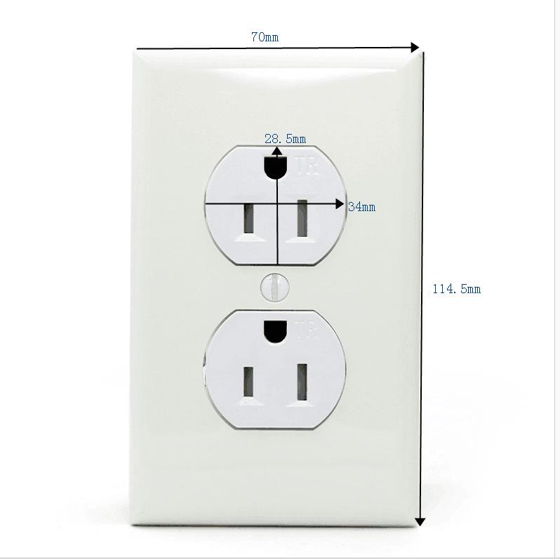 American Double Gang Wall Plate - UL Certified Receptacle Cover