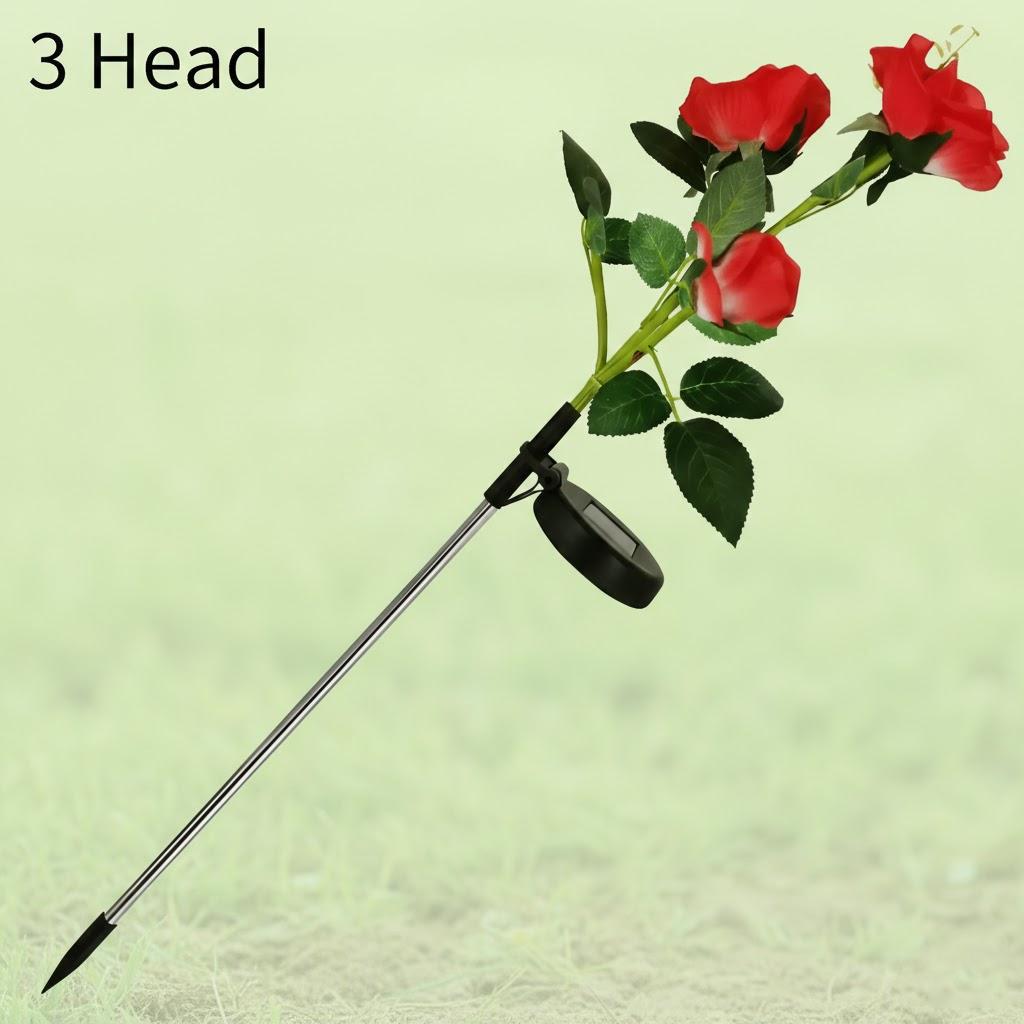 Solar Powered Outdoor Garden Decoration Waterproof Rose Flower Lawn Lights Festive Lighting