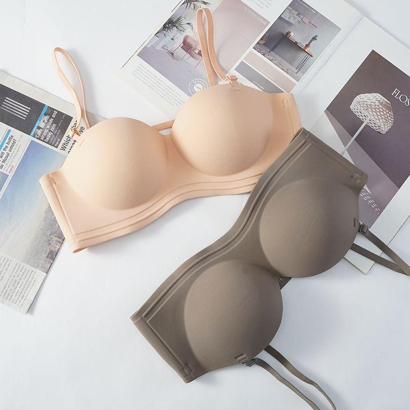 Women's Seamless Push-Up Bra Thin Style Wire-Free Side Boob Control Lifting and Anti-Drooping Enhancing Bust Appearance