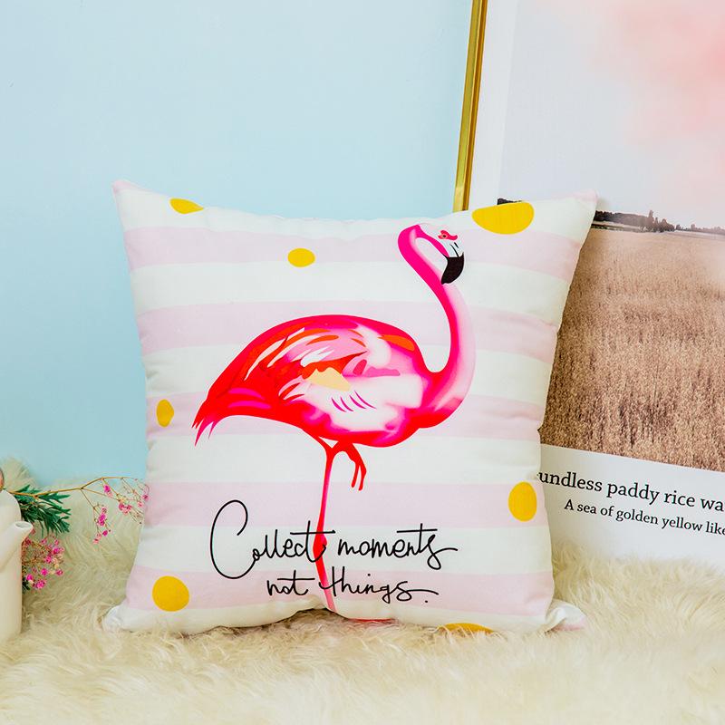 Small Fresh Flamingo American Pastoral Nordic Style Pillow Set Car Sofa Cushion Pillow Cover Does Not Include Pillow Core