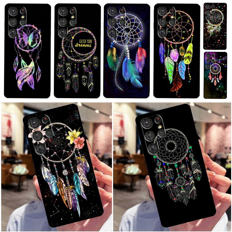 Retro Feather Dreamcatcher Phone Case For Samsung Galaxy S25 Ultra S9 S10 S20 S22 S21 S23 Plus S24 FE Back Cover Shell