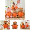 Cute Bear Pig Plush Toy With Detachable Pumpkin Decor Design Children Toys For Kids And Girls