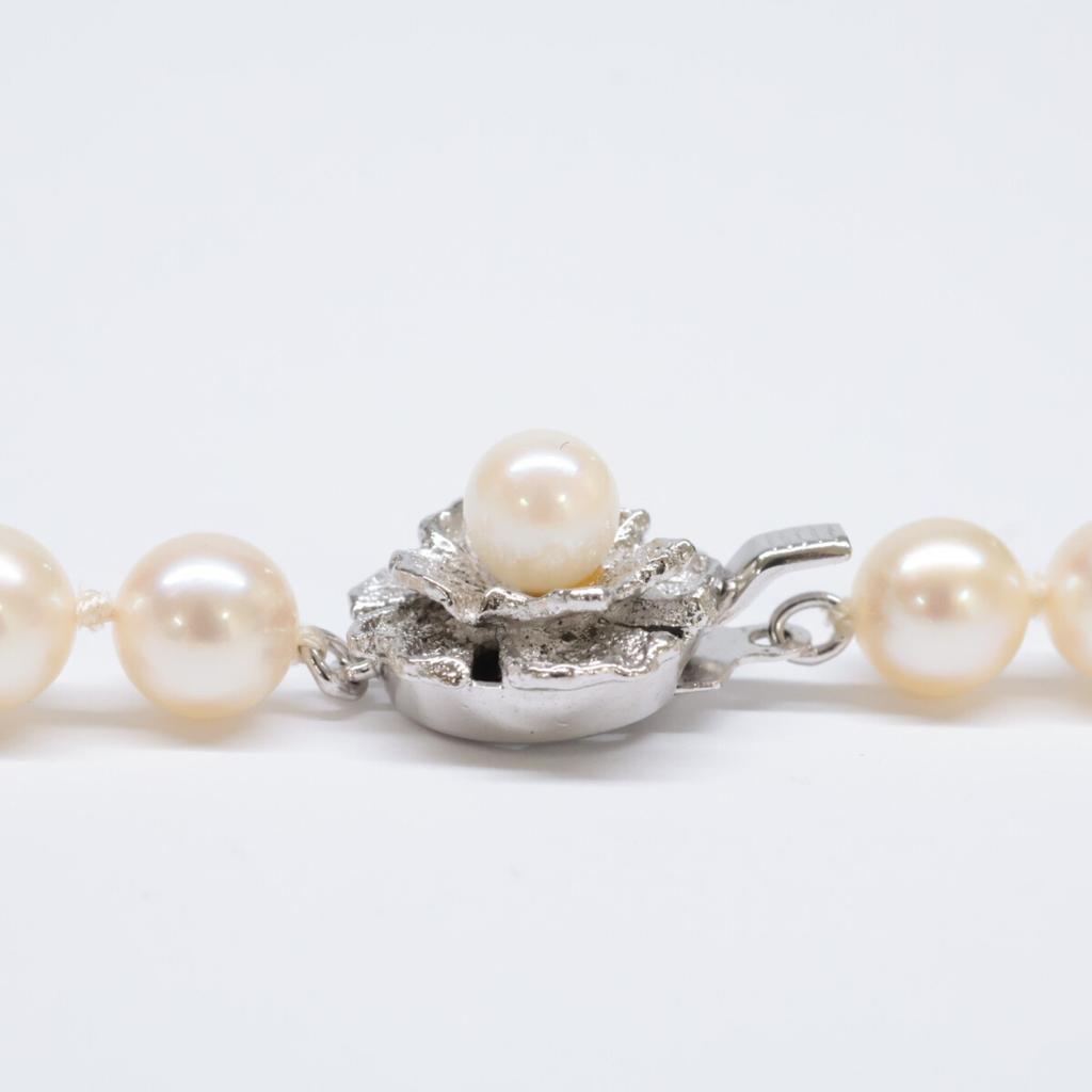 SV925 [Good Condition] SILVER 7-0.3" Pearl Necklace Silver / WhiteUsed