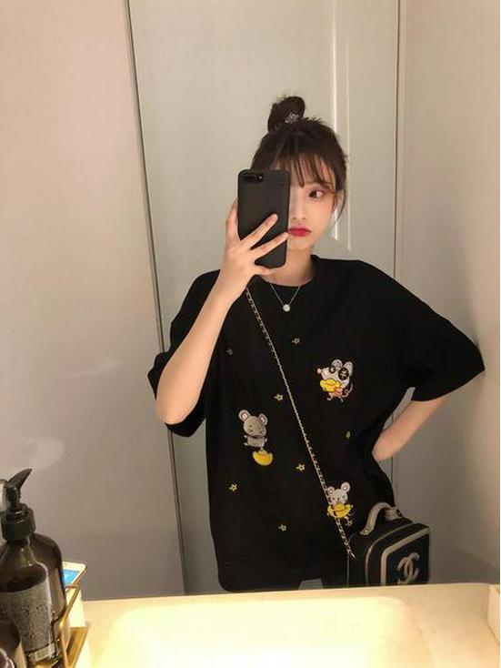 European Heavy Embroidered Cotton Women's Mid-Length White Short-Sleeve T-Shirt for Summer 2025