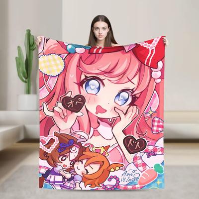 Umamusume Pretty Derby Cartoon Blanket Coral Fleece Plush Summer  Breathable Ultra-Soft Throw Blanket for Bed Outdoor Bedspreads