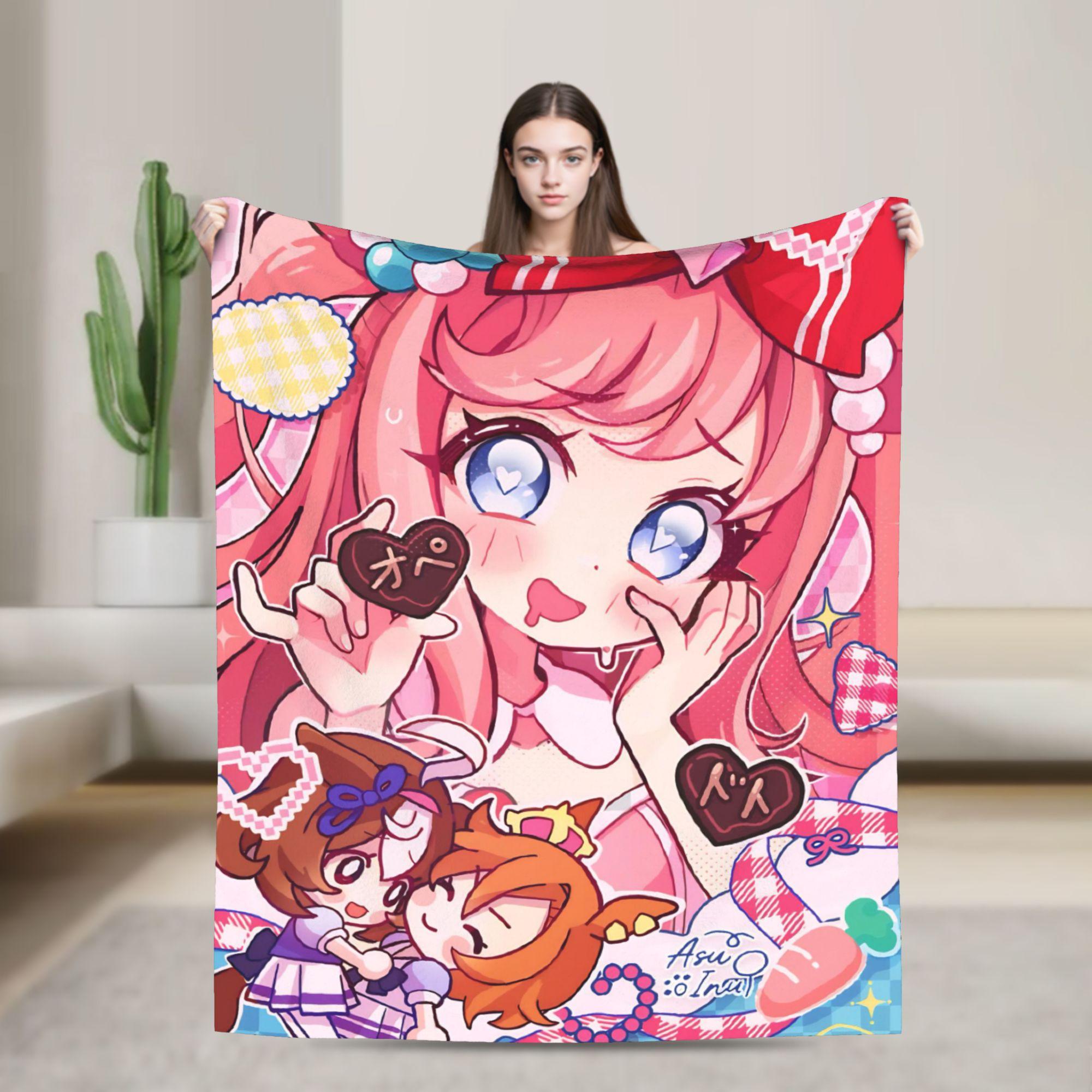 

Umamusume Pretty Derby Cartoon Blanket Flannel Printed Portable Soft Throw Blanket for Bedding Bedroom Rug Piece 75x90cm