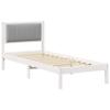 Bed Frame with Padded Headboard Light Grey 75 x 190 cm