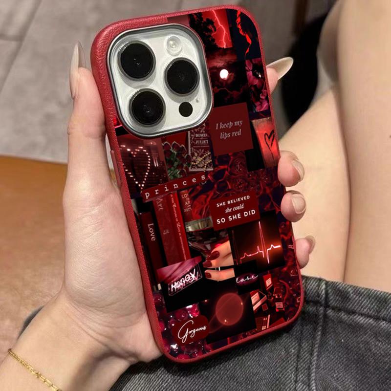 Artistic Retro Style Lucky Color Lychee Texture Phone Case for iPhone 11 12 13 14 15 16 17 Pro Max Air 16e XR XS 7 8 Plus Cover