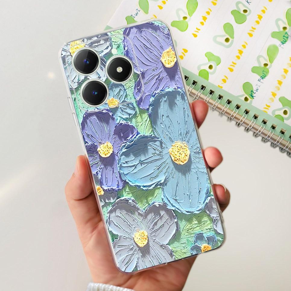 Voor Realme C63 C61 Narzo N61 N63 Hoesje Bloemen Vlinder Dames Mode Achterkant Transparant Zacht Slank Siliconen Bumper Shell