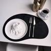 Cashew Shaped Leather Placemat Nordic Thermal Heat Resistant Decorative Table Mat Double-sided Faux Velvet