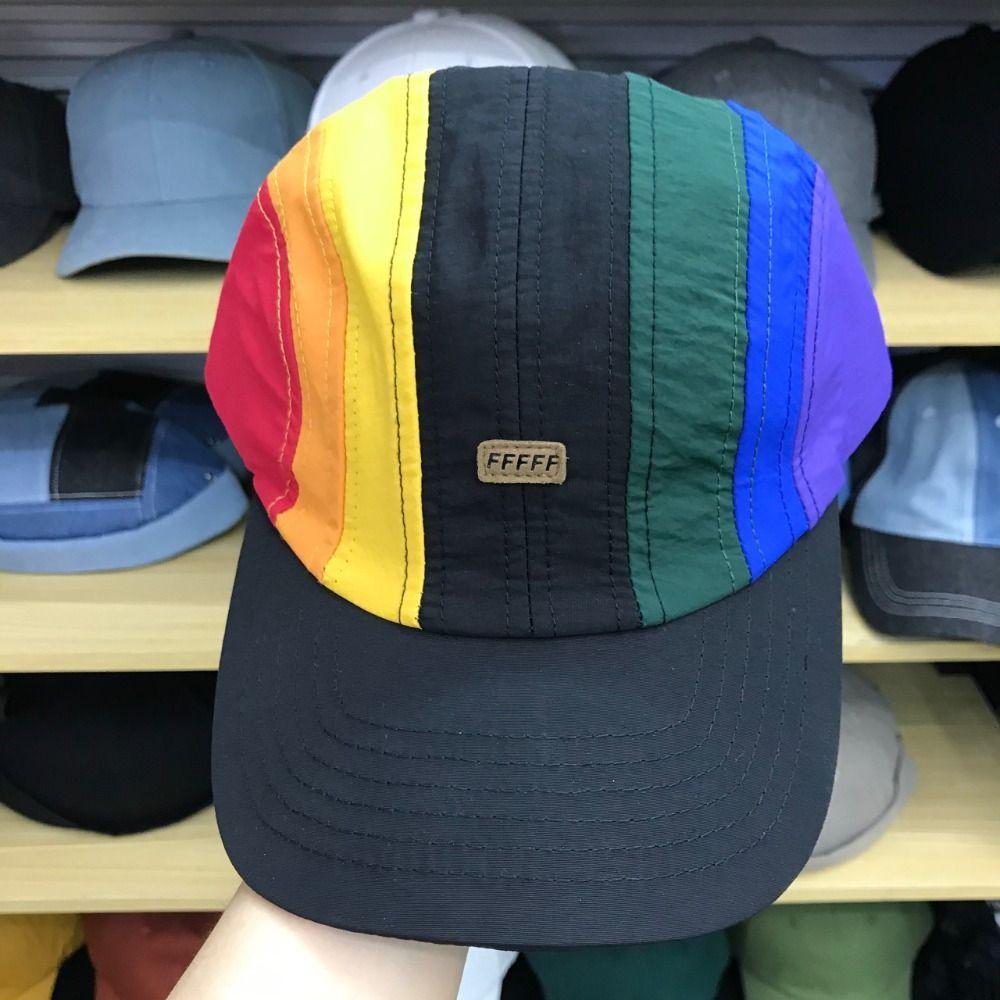 Color Matching Rainbow Baseball Caps UV Protection Men Sun Hats Snapback Cap  Outdoor Sports