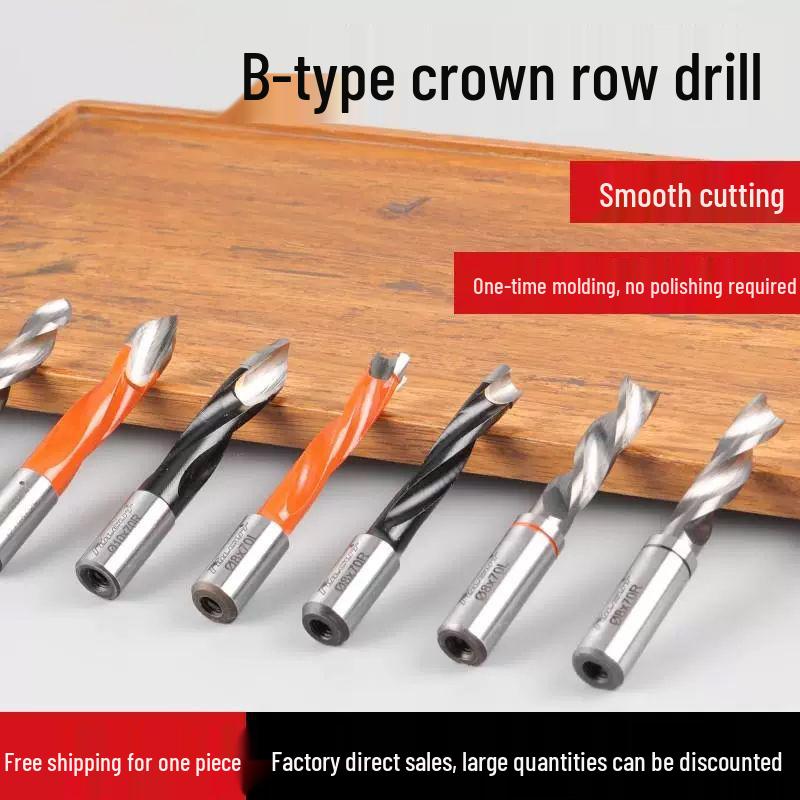 Three-Blade Crown Drill Bit for CNC Six-Sided Woodworking Drilling Machine