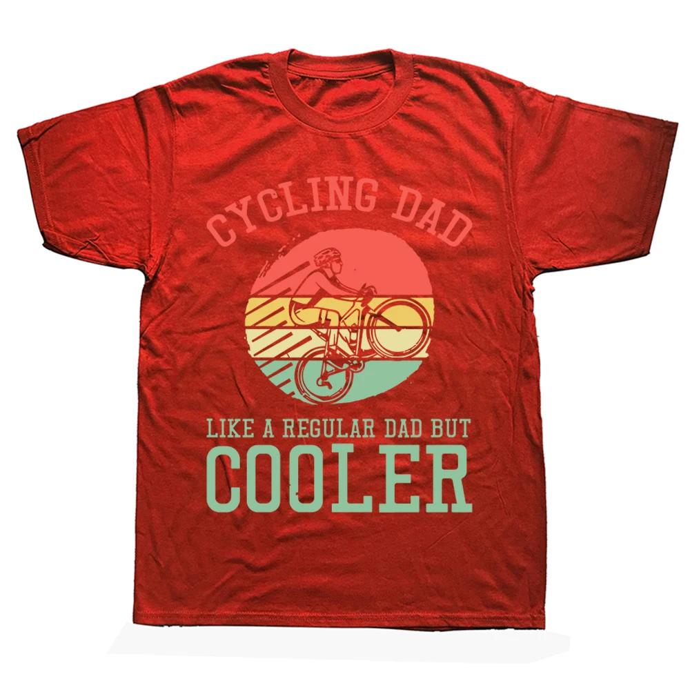Cycling Dad Like A Regular Dad But Cooler Funny Vintage Cyclist Fathers Day Gift Tee Tops Round Neck Fashion Casual Tshirts