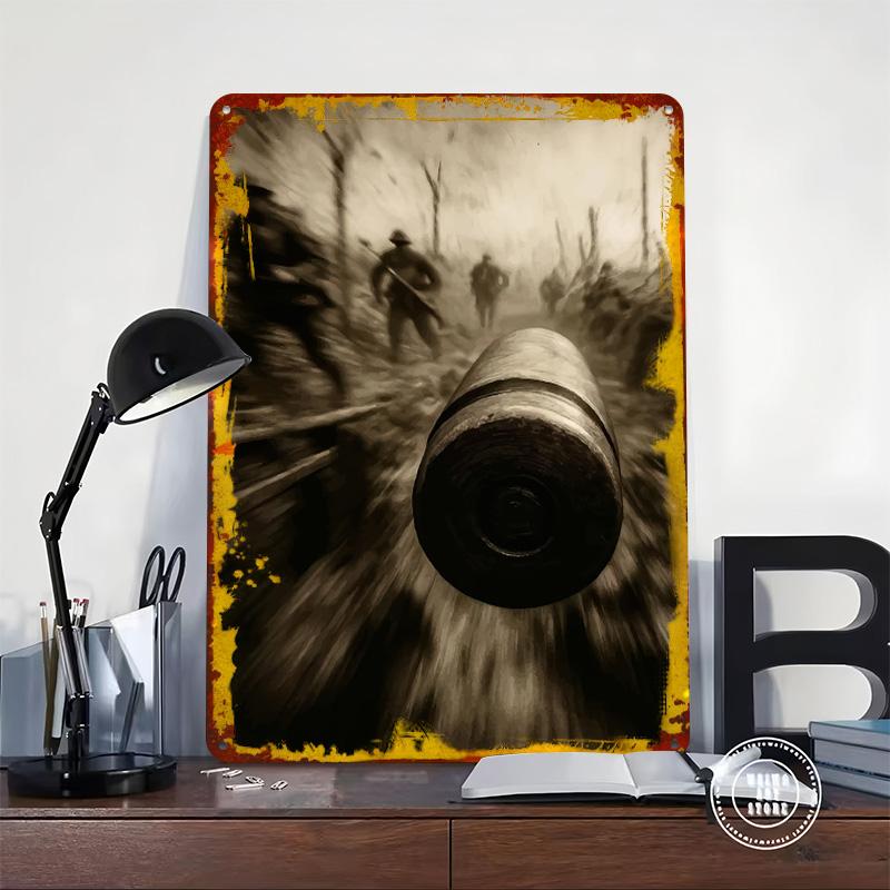 World War I Shell Metal Poster Customized Wall Art Retro Vintage Tinplate Signs for Office Decor Modern Home Decoration Luxury