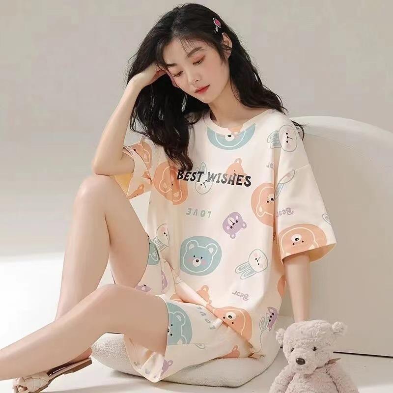 

Women s Summer Short-Sleeved Short Pants Set Youthful Teenage Student Oversized Loose-Fitting Casual Homewear Summer Set 5XL
