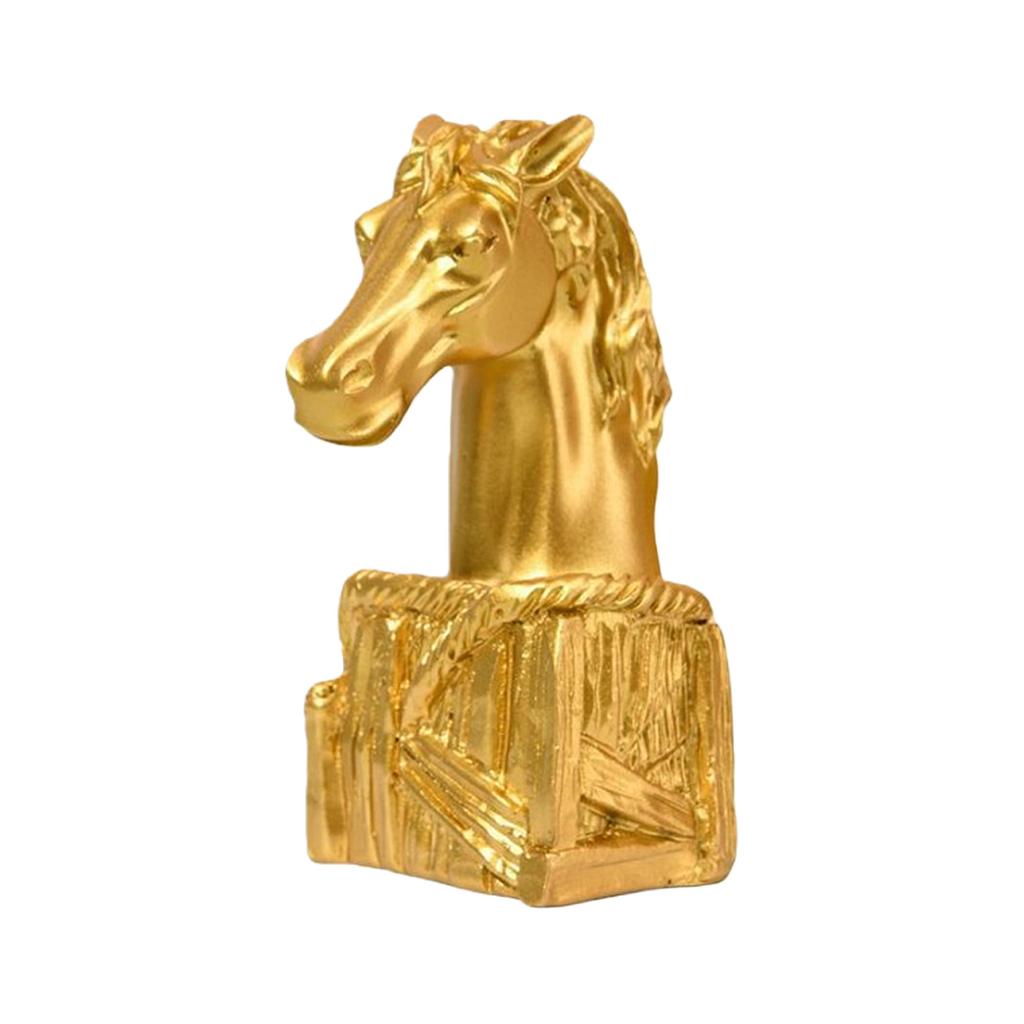 Couples Horse Figurines Horses Head Statue Paperweight Animal Sculptures Ornament for Home Office Desktop Decorations