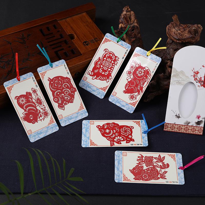 Burning Ran Chinese Folk Art Paper-cut Facial Makeup Bookmarks for Unique Gifts Abroad
