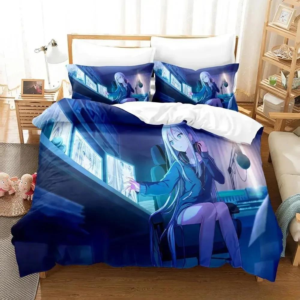 Yoisaki Kanade Bedding Set Cartoon  three-piece set Adult Kid Bedroom Duvetcover Sets 3D Kawaii Girl colcha de verano cama