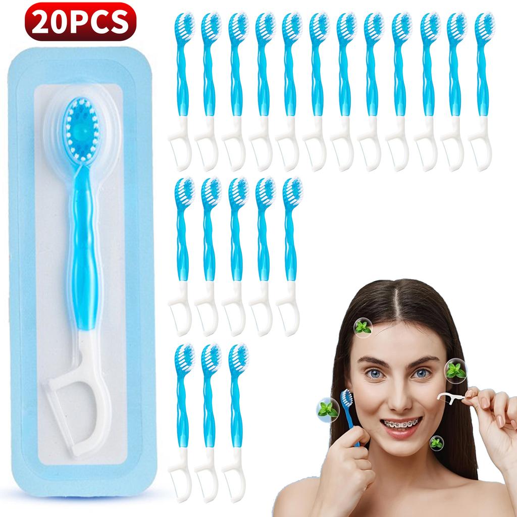 Mint flavored bead toothbrush, deeply cleanses the mouth, five in one mini brush, suitable for convenient travel and travel