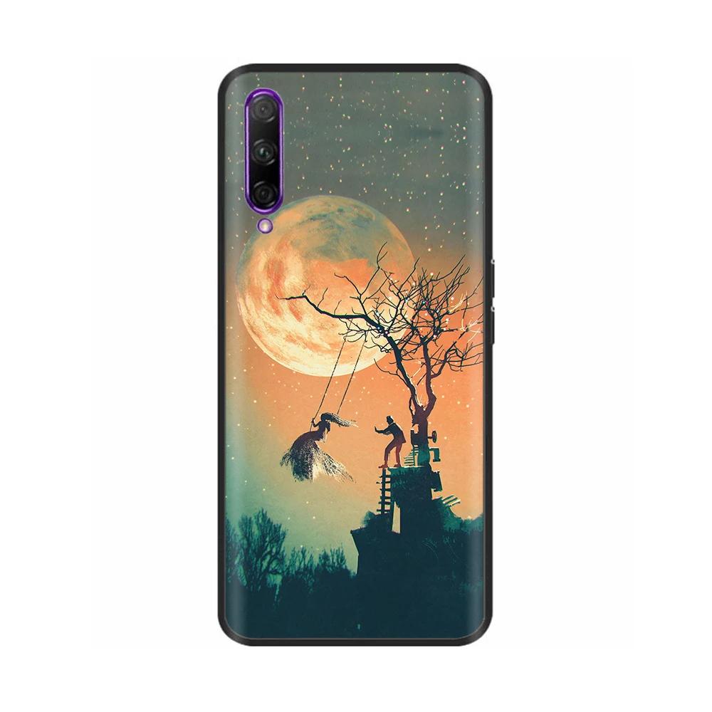Black Silicone Case For Huawei P Smart Pro Case Cute Soft Cover for Huawei P Smart Pro Fundas PSmart Pro Protective Shell Capas
