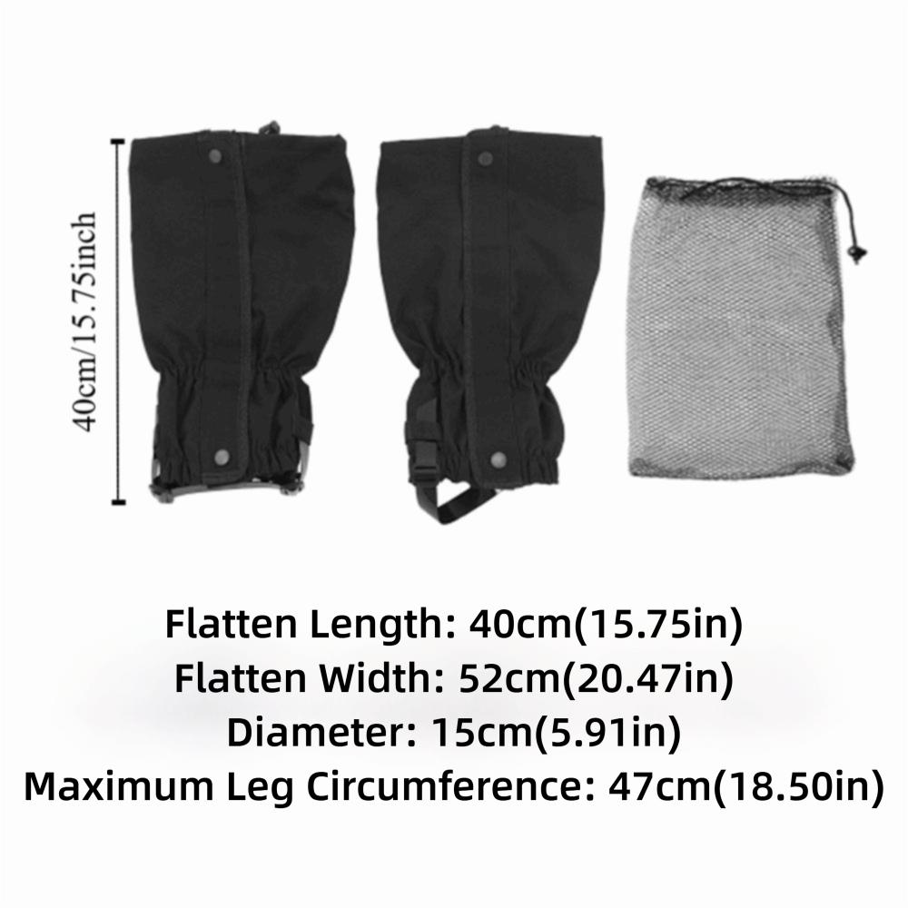 1 Pair Durable Oxford Cloth Boot Cover Waterproof Sand Proof Legging Gaiters Adjustable Straps Breathable Boot Gaiters Hiking