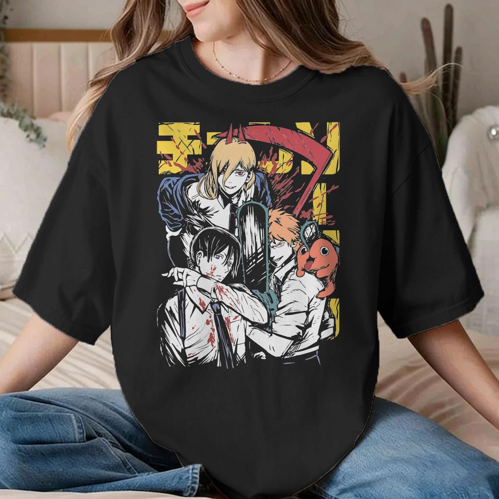 Chainsawunisexs Reze Unisex Unisex T Shirt Anime Movie Vintage Tees Short Sleeve O Neck Tshirt 100 Cotton Summer Clothes
