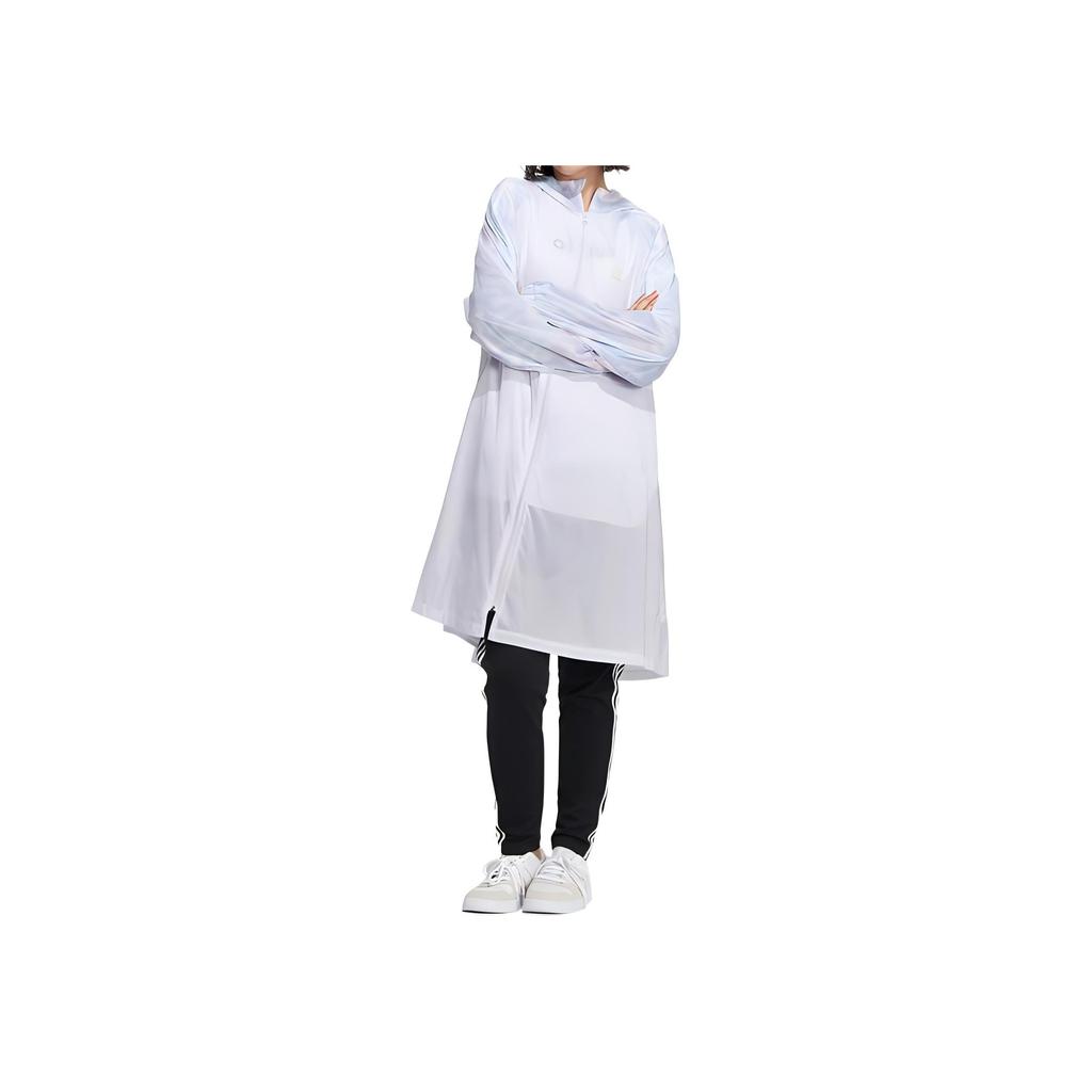 Adidas Neo Einfarbig Langer Hoodie Damen Oberbekleidung Weiß HF7265